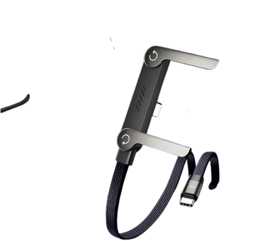 240 واط/65 واط USB C كابل مضفر نقل البيانات شحن سريع حامل هاتف قابل للطي PD نوع C كابل آيفون 15-17 سامسونج شاومي