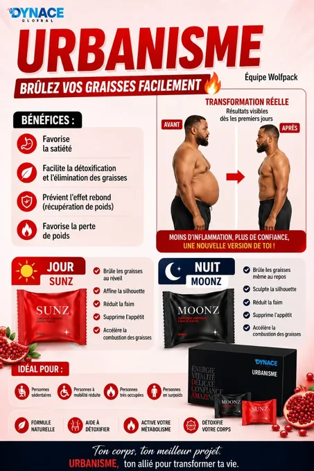 Dynace Urbanism – Double action jour & nuit pour purifier et nettoyer le colon et le sang. Vous protege de plus de 90% des maladies .