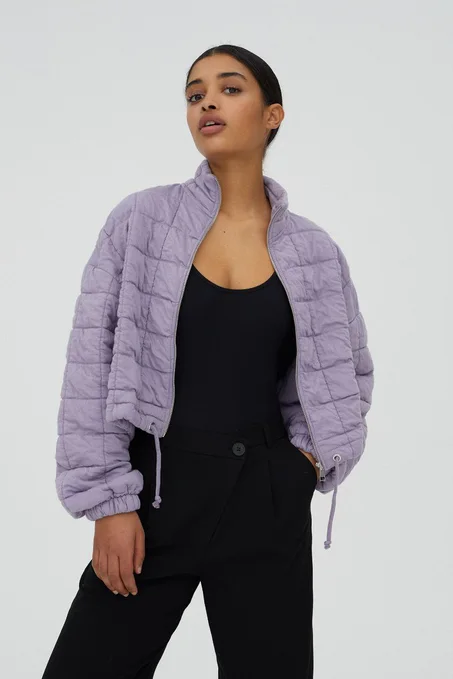 Mauve puffer Jaket PULL&BEAR