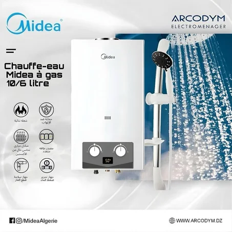 Midea Chauffe-Eau 10L Gaz de Ville