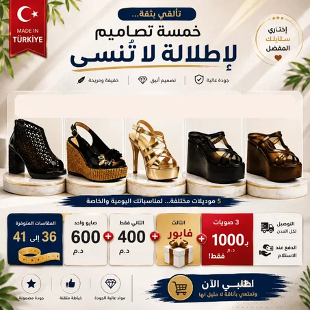 👠 (تركية مستوردة) صابوات نسائية أنيقة — 5 موديلات مختلفة