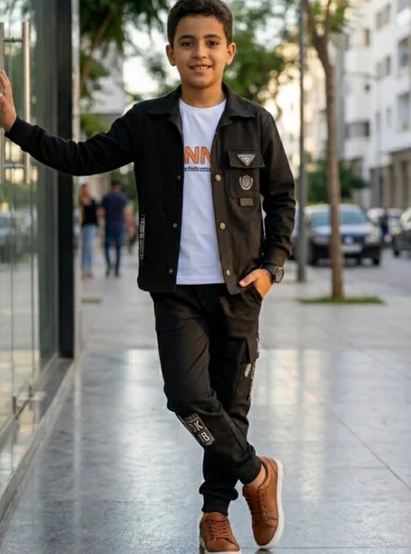 🌌Ensemble 3 Pièces Enfant StyleLuxe–ChemiseT-shirt&Prada 2026🌌
