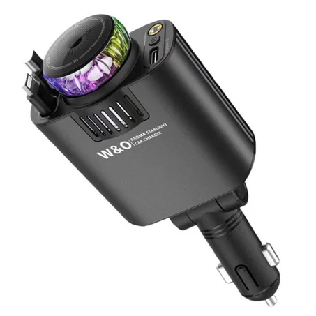 شاحن سيارة ذكي 5 في 1 مع إضاءة ليلية ومعطر