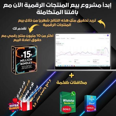 +15  مليون حزمة منتج رقمي مع حقوق اعادة البيع