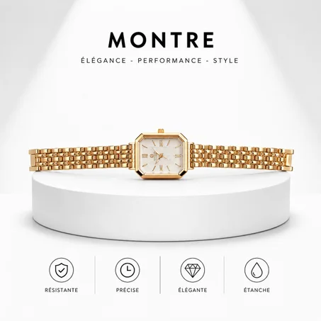 Montre Élégance Carrée Gold