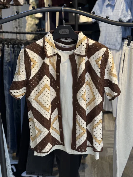 chemise FRILIVIN croché beige