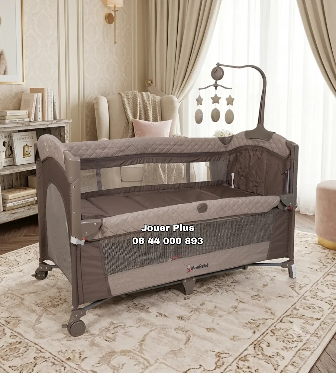 Lit Cododo Bébé Pliant Mon Bébé avec Moustiquaire et Jouets Suspendus - Confort & Sécurité