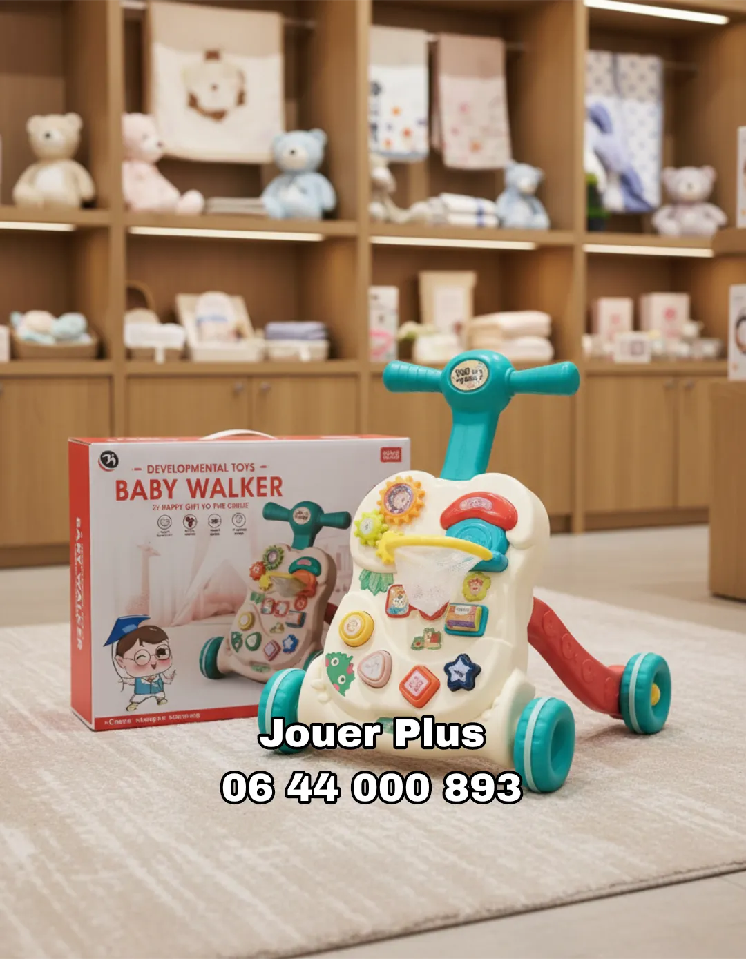 Trotteur d’Éveil 2-en-1 "Premier Pas Gold" – Centre d’Activités Premium pour Bébé