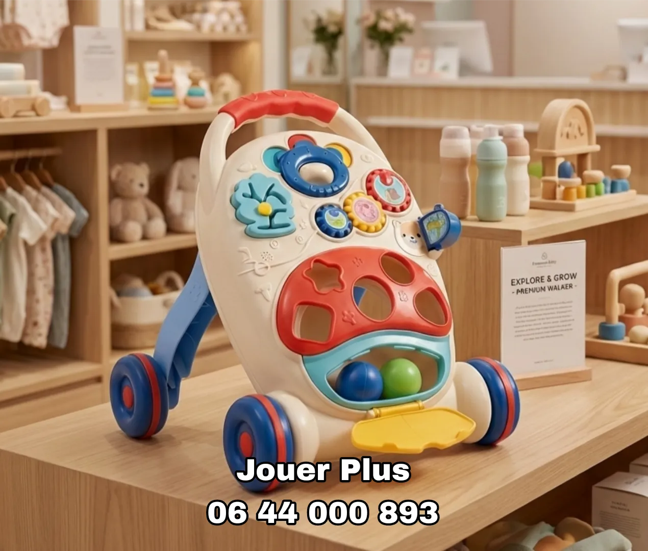 Trotteur d’Éveil 2-en-1 – Centre d’Activités pour Bébé