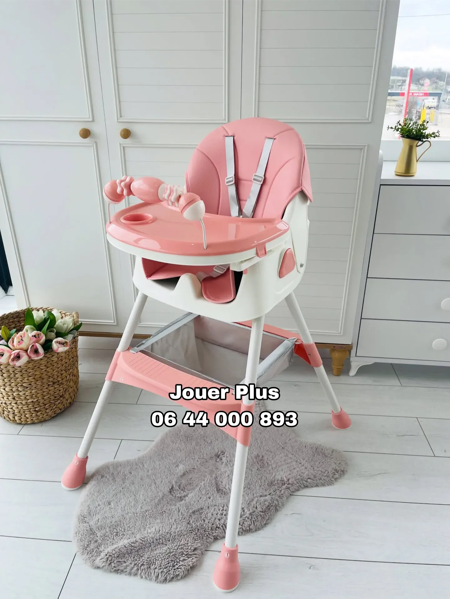 Chaise Haute Bébé Multifonctionnelle 2-en-1 – Chaise Repas & Relax, Pliable et Réglable
