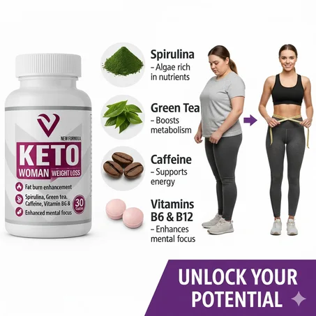 مكمل غذائي كيتو للنساء لإنقاص الوزن ورشاقة الجسم