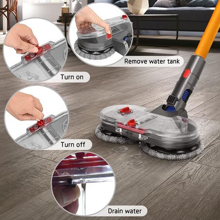 Brosse de tête de vadrouille électrique pour Dyson