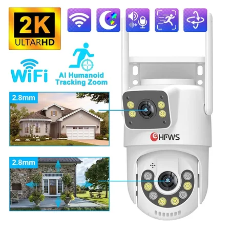 كاميراة مراقبة HFWVISION 2MP تعمل بالواي فاي