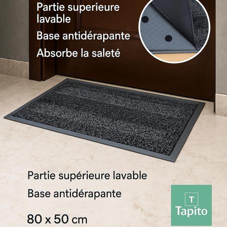 TAPITO HD – Tapis 2-en-1 Lavable & Antidérapant 80x50 cm