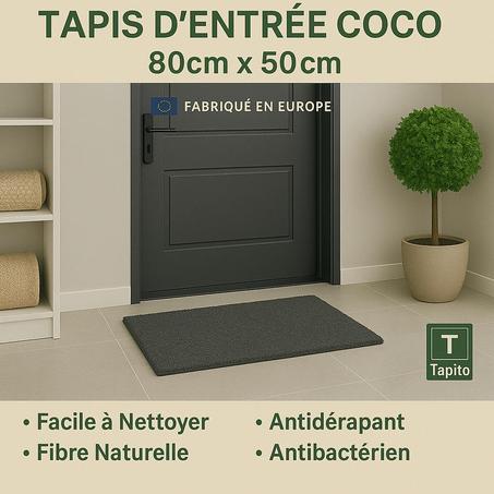 TAPITO – Tapis d’Entrée en Fibre de Coco Naturelle 80x50 cm