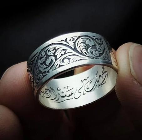 Bague pour homme en argent 925 conçue sur mesure خاتم رجالي من الفضة عيار 925 مصمم حسب الطلب
