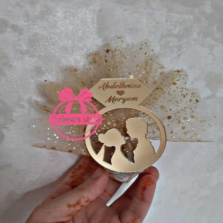 Sujet dragée personnalisé pour mariage et naissance de bébé