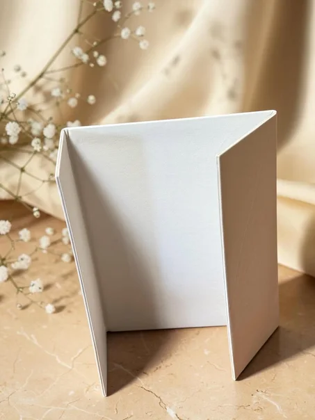 Cahier 2 portes cuir Blanc