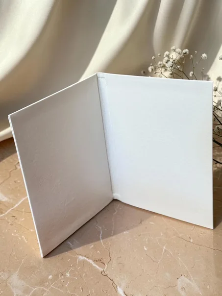 Cahier basma cuir 2 portes  Blanc