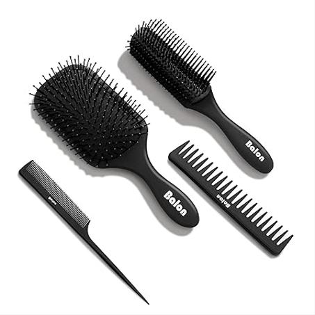Balon Cepillo de pelo para mujeres y hombres, 4 piezas de cepillo de paleta desenredante cepillo para cabello largo y grueso y rizado, cepillo ideal para húmedo o seco, no más enredos