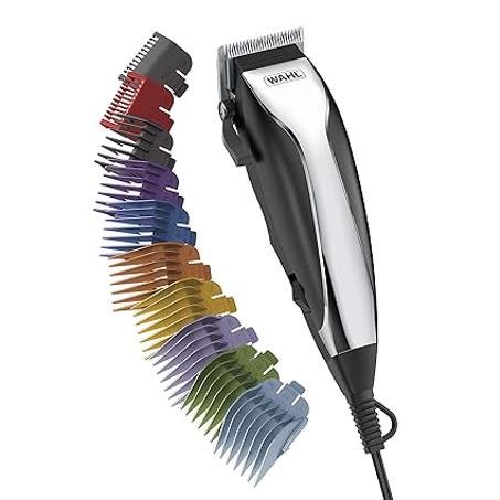 Wahl Página de inicio Kit de cortadora de pelo con cable con palanca cónica ajustable y 10 protectores codificados por colores para un fácil corte y recorte, modelo 79722