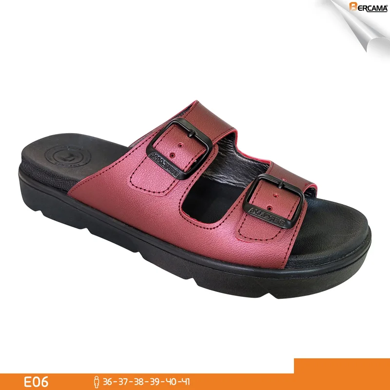 Sandale en cuir lisse microfibre