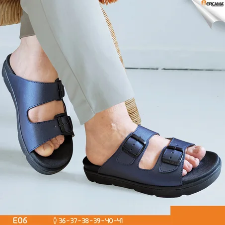 Sandale en cuir lisse microfibre