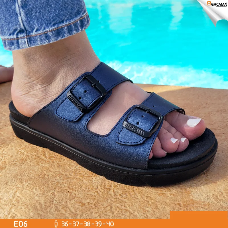 Sandale en cuir lisse microfibre