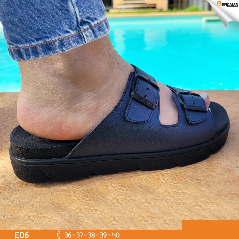 Sandale en cuir lisse microfibre