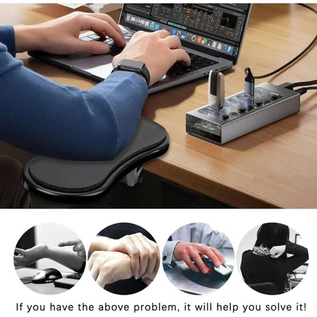 Repose-Bras Ajustable 360° – Travaillez Sans Douleur