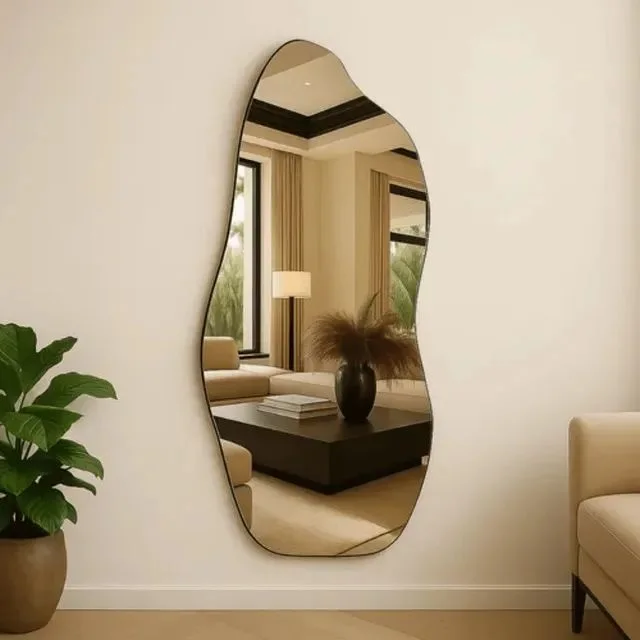 مرآة مموجة عصرية بطول كامل للحائط