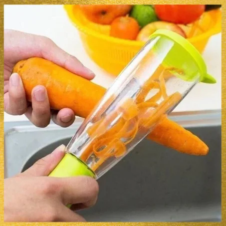 Eplucheur de légumes avec récipient a un baril de rangement   قشارة خضروات مع حاوية تخزين