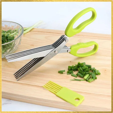Ciseaux de cuisine multicouches avec une brosse de nettoyage مقص مطبخ متعدد الطبقات