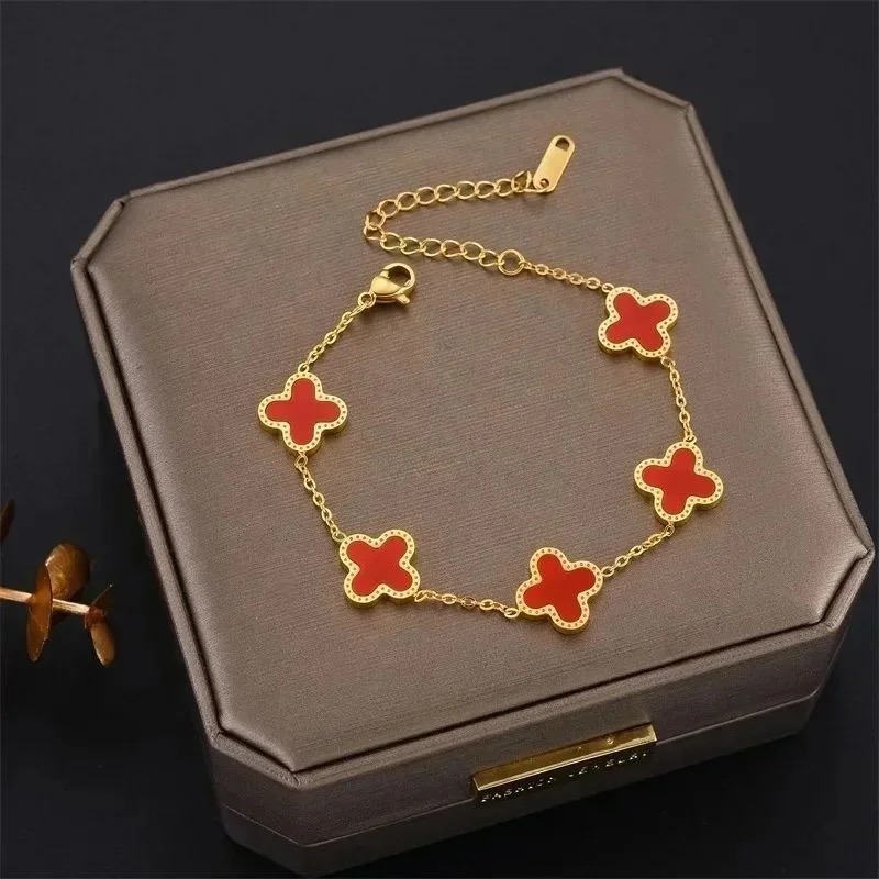 Bracelet trèfle en acier inoxydable