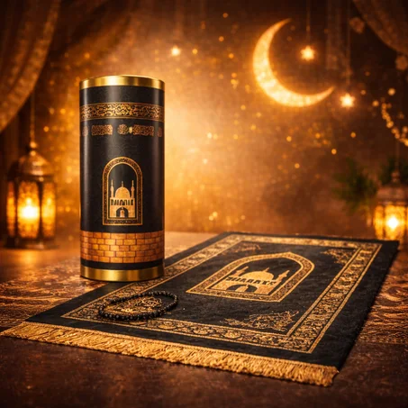 سجادة صلاة + سبحة بتصميم فاخر