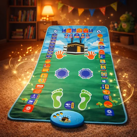 سجادة الصلاة الذكية للأطفال – تعلّم الصلاة بطريقة ممتعة وتفاعلية 🎧🕌