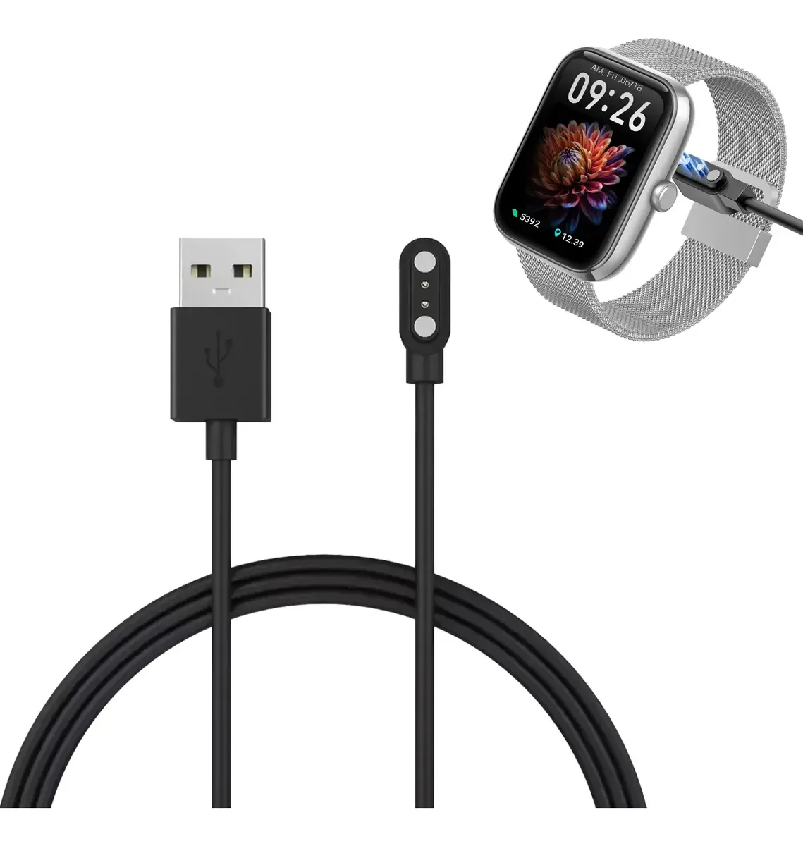 Cargador Magnético De 2 Pines 3 Mm Para Reloj Inteligente