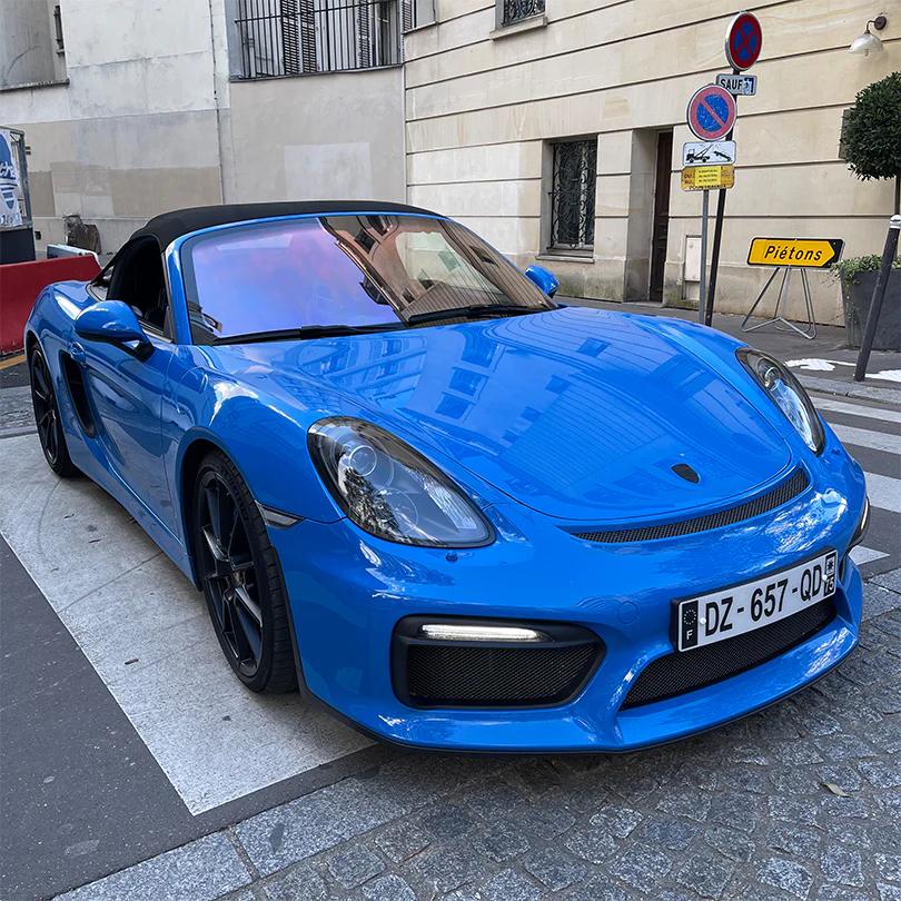 pose de films solaires ( polarisés ) vert / bleu / gold