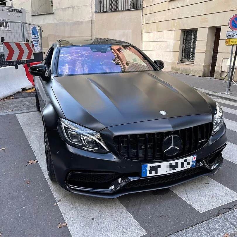 pose de films solaires ( polarisés ) vert / bleu / gold