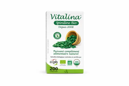 Vitalina spiruline 100% naturelle - 200 Comprimés