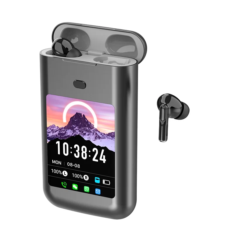 Batterie Externe Portable (Power Bank) 5 000 mAh avec Écouteurs 2-en-1 Grand Écran Contrôle Tactile Lampe de Poche LED