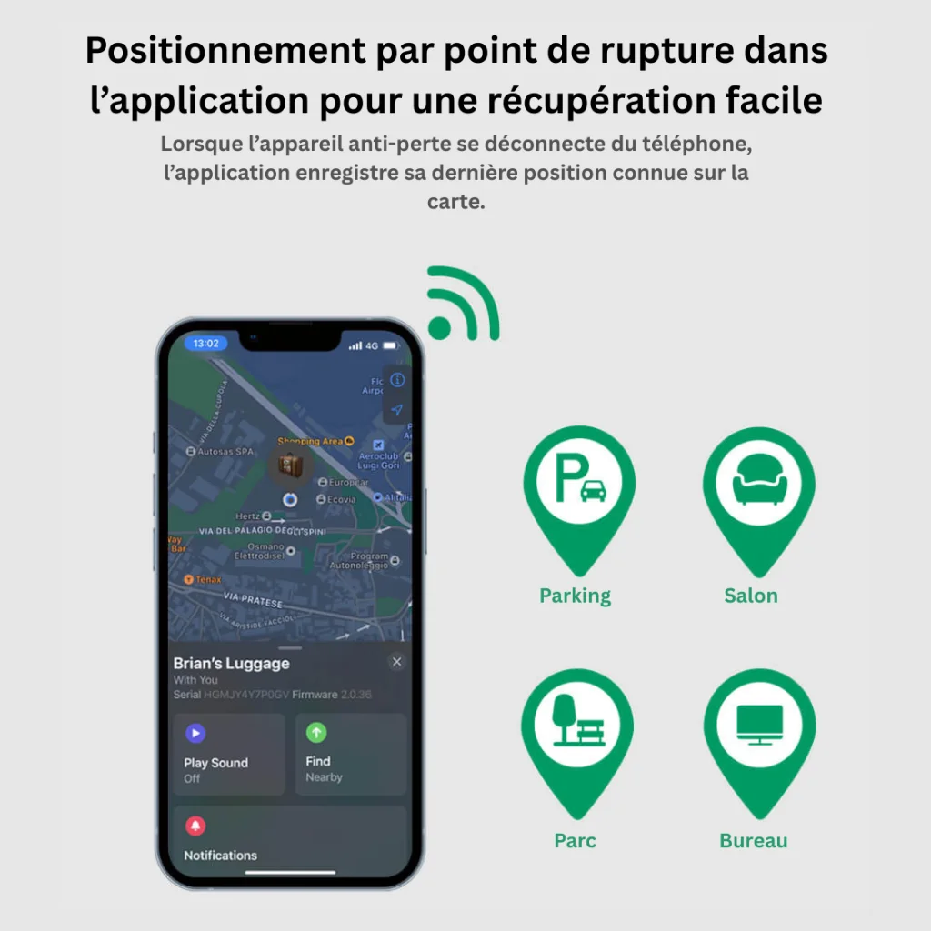 Mini Localisateur Intelligent BLE Sans Fil avec Suivi en Temps Réel