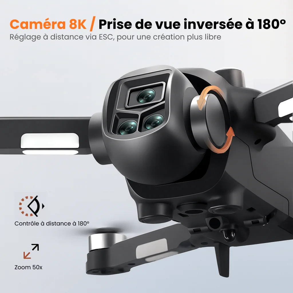 Drone Professionnel V156 MAX avec Caméra 8K Dual, GPS et Évitement d'Obstacles