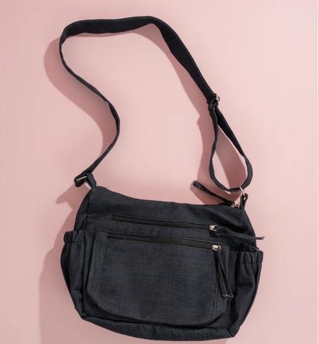 DARK BLUE DENIM CROSS BAG