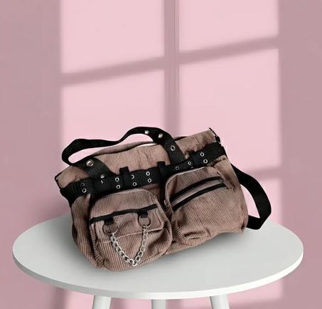 Y2K CORDUROY CROSS BAG