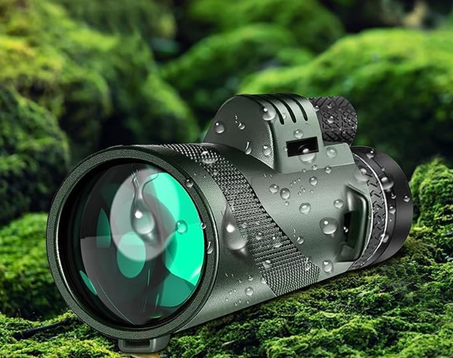 تلسكوب أحادي العدسة عالي الطاقة للبالغين من بابوريتش، مع منشور BAK4 وعدسة اف ام سي، مع حامل جوال ذكي وحامل ثلاثي القوائم، منظار أحادي العدسة للجوالات الذكية (أخضر)