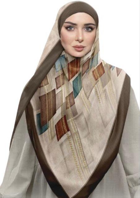 فولار ماليزي بألوان ترابية