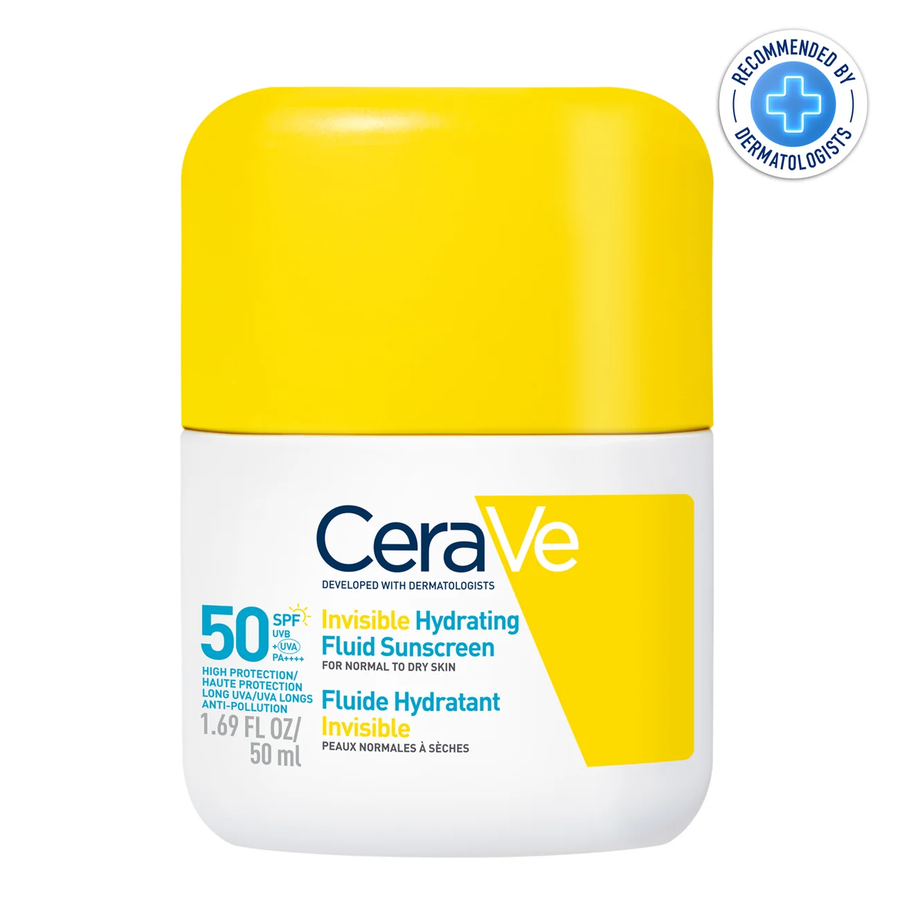 CeraVe Fluide Hydratant Invisible SPF50 Peaux Normales à Sèches 50ml