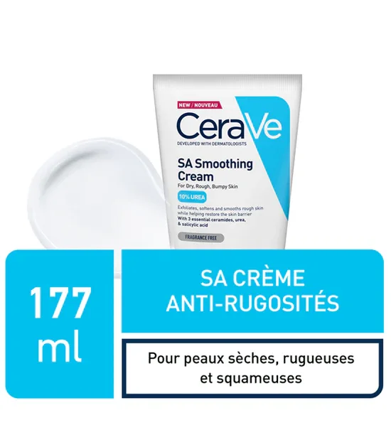 CeraVe SA Crème Anti-Rugosités Peaux Sèches et Squameuses 177ml