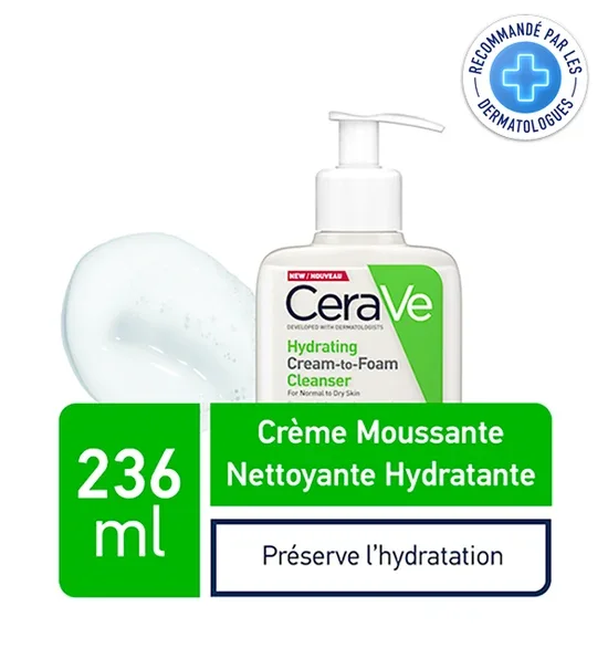 CeraVe Mousse Nettoyante Hydratante Peaux Normales à Sèches 236ml